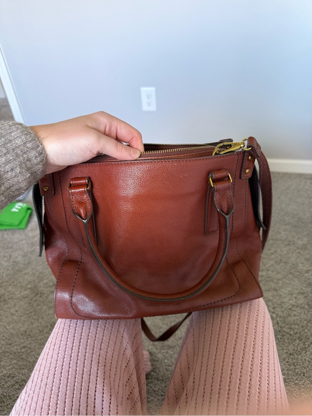 FOSSIL Brown Leather Satchel Handbag